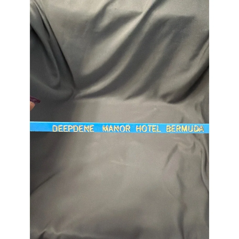 Vintage Deepdene Manor Hotel Bermuda Swizzle Stick Blue Gold Barware Stirrer